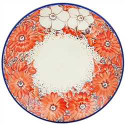 Polish Pottery 10.5" Dinner Plate. Hand made in Poland. Pattern U4666 designed by Maryla Iwicka.