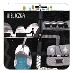 This cork backed coaster features the salt mines of Wieliczka. Coated with plastic for long wear and easy cleanup.