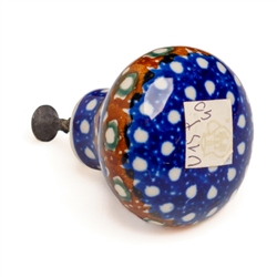 Polish Pottery 1" Drawer Pull Knob. Hand made in Poland. Pattern U159 designed by Anna Pasierbiewicz.