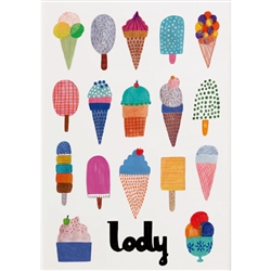 Polish Poster:  Lody- Ice Cream - 21x30cm.  Excellent for framing. â€‹Second photo is showing a framed sample (frame is not included) Printed on 350g paper with a satin finish.