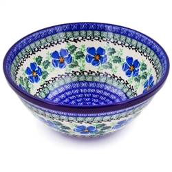 Polish Pottery 8" Bowl. Hand made in Poland and artist initialed.