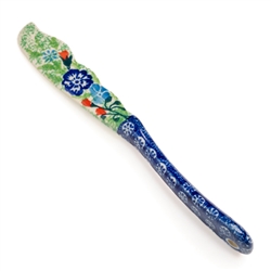 Polish Pottery 7" Spreading Knife. Hand made in Poland. Pattern U4218 designed by Krystyna Dacyszyn.