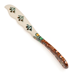 Polish Pottery 7" Spreading Knife. Hand made in Poland. Pattern U79 designed by Teresa Liana.