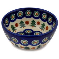 Polish Pottery 5" Ice Cream Bowl. Hand made in Poland and artist initialed.