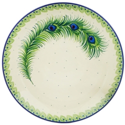 Polish Pottery 10.5" Dinner Plate. Hand made in Poland and artist initialed.