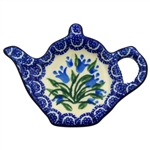 Polish Pottery Stoneware Tea Bag Plate 5 in.