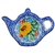 Polish Pottery 5" Tea Bag Plate. Hand made in Poland. Pattern U4202 designed by Maryla Iwicka.