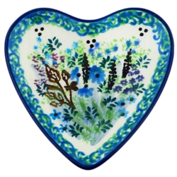 Polish Pottery 3" Tea Bag or Lemon Plate. Hand made in Poland. Pattern U4333 designed by Krystyna Dacyszyn.