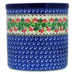 Polish Pottery 6" Utensil Holder. Hand made in Poland and artist initialed.