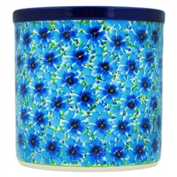 Polish Pottery 6" Utensil Holder. Hand made in Poland. Pattern U4929 designed by Teresa Liana.