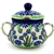 Polish Pottery 7 oz. Sugar Bowl. Hand made in Poland and artist initialed.