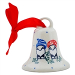 Polish Pottery 3" Bell Ornament. Hand made in Poland.