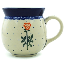 Polish Pottery 16 oz. Bubble Mug. Hand made in Poland and artist initialed.