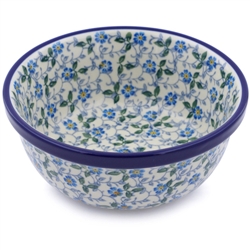 Polish Pottery 6" Cereal/Berry Bowl. Hand made in Poland and artist initialed.