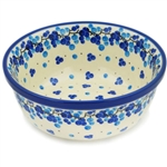 Polish Pottery 6" Cereal/Berry Bowl. Hand made in Poland and artist initialed.