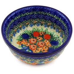 Polish Pottery 6" Cereal/Berry Bowl. Hand made in Poland. Pattern U2797 designed by Teresa Andrukiewicz.