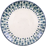 Polish Pottery 10.5" Dinner Plate. Hand made in Poland and artist initialed.