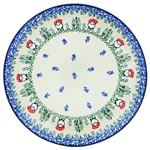 Polish Pottery 10.5" Dinner Plate. Hand made in Poland and artist initialed.