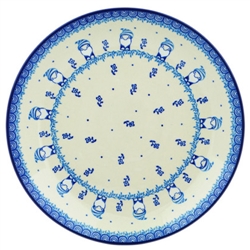 Polish Pottery 10.5" Dinner Plate. Hand made in Poland and artist initialed.