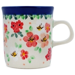 Polish Pottery 4 oz. Mug. Hand made in Poland. Pattern U5003 designed by Teresa Liana.