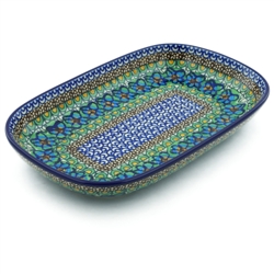 Polish Pottery 10" Serving/Baking Dish. Hand made in Poland. Pattern U151 designed by Maryla Iwicka.