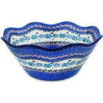 Polish Pottery Stoneware Fluted Serving Bowl 12 in.