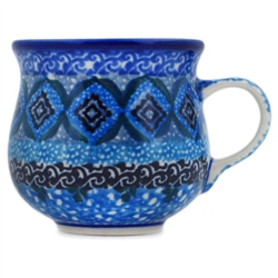 Polish Pottery 2 oz. Espresso Cup. Hand made in Poland. Pattern U4603 designed by Teresa Liana.