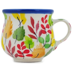 Polish Pottery 2 oz. Espresso Cup. Hand made in Poland. Pattern U4909 designed by Teresa Liana.