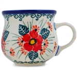 Polish Pottery 2 oz. Espresso Cup. Hand made in Poland. Pattern U5007 designed by Maria Starzyk.