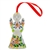 Polish Pottery 4" Hanging Angel Figurine. Hand made in Poland. Pattern U5072 designed by Teresa Liana.