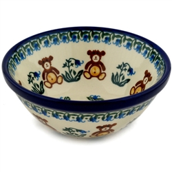 Polish Pottery 6" Bowl. Hand made in Poland and artist initialed.