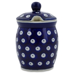 Polish Pottery Stoneware Jar with Lid 4 in.