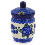 Polish Pottery 4" Jar with Lid. Hand made in Poland and artist initialed.