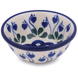 Polish Pottery 4" Bowl. Hand made in Poland and artist initialed.