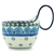 Polish Pottery 14 oz. Soup Bowl with Handle. Hand made in Poland and artist initialed.