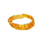 Cognac Amber Memory Wire Bracelet