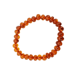 Cognac Amber Stretch Beaded Bracelet