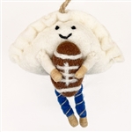 Football Pierogi Felted Wool Ornament