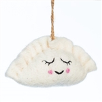 Blushing Pierogi Felted Wool Ornament