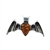 Cognac Amber Sterling  Silver Bat Pendant  0.6"