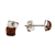 Square Cognac Amber Stud Earrings 0.2" Square