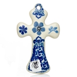 Polish Pottery 3" Cross. Hand made in Poland and artist initialed.