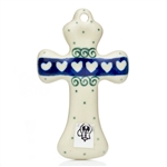 Polish Pottery 3" Cross. Hand made in Poland and artist initialed.