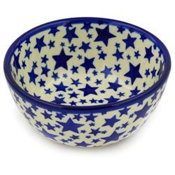 Polish Pottery 5" Ice Cream Bowl. Hand made in Poland and artist initialed.