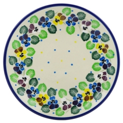 Polish Pottery 6" Bread & Butter Plate. Hand made in Poland and artist initialed.