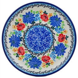 Polish Pottery 6" Bread & Butter Plate. Hand made in Poland and artist initialed.