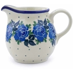 Polish Pottery 7 oz Creamer. Hand made in Poland and artist initialed.