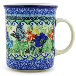 Polish Pottery 15 oz. Everyday Mug. Hand made in Poland. Pattern U4087 designed by Teresa Liana.