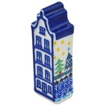 Polish Pottery 5" House Figurine. Hand made in Poland.