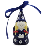 Polish Pottery 4" Gnome Ornament. Hand made in Poland.